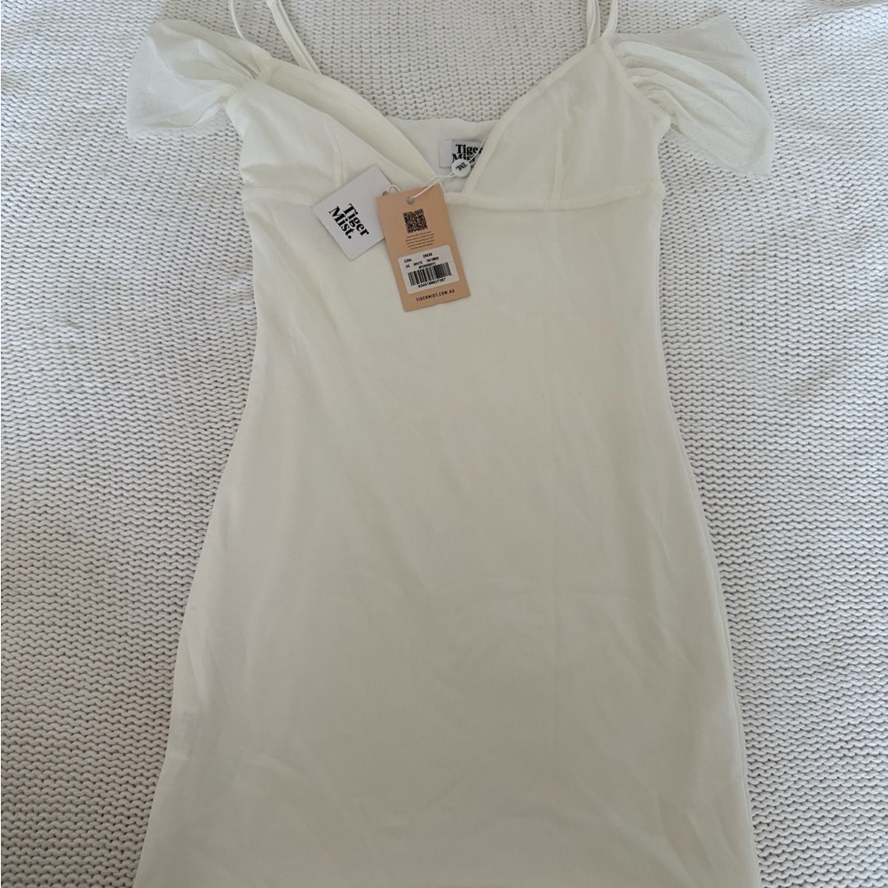 Tiger Mist Cream Mini Dress